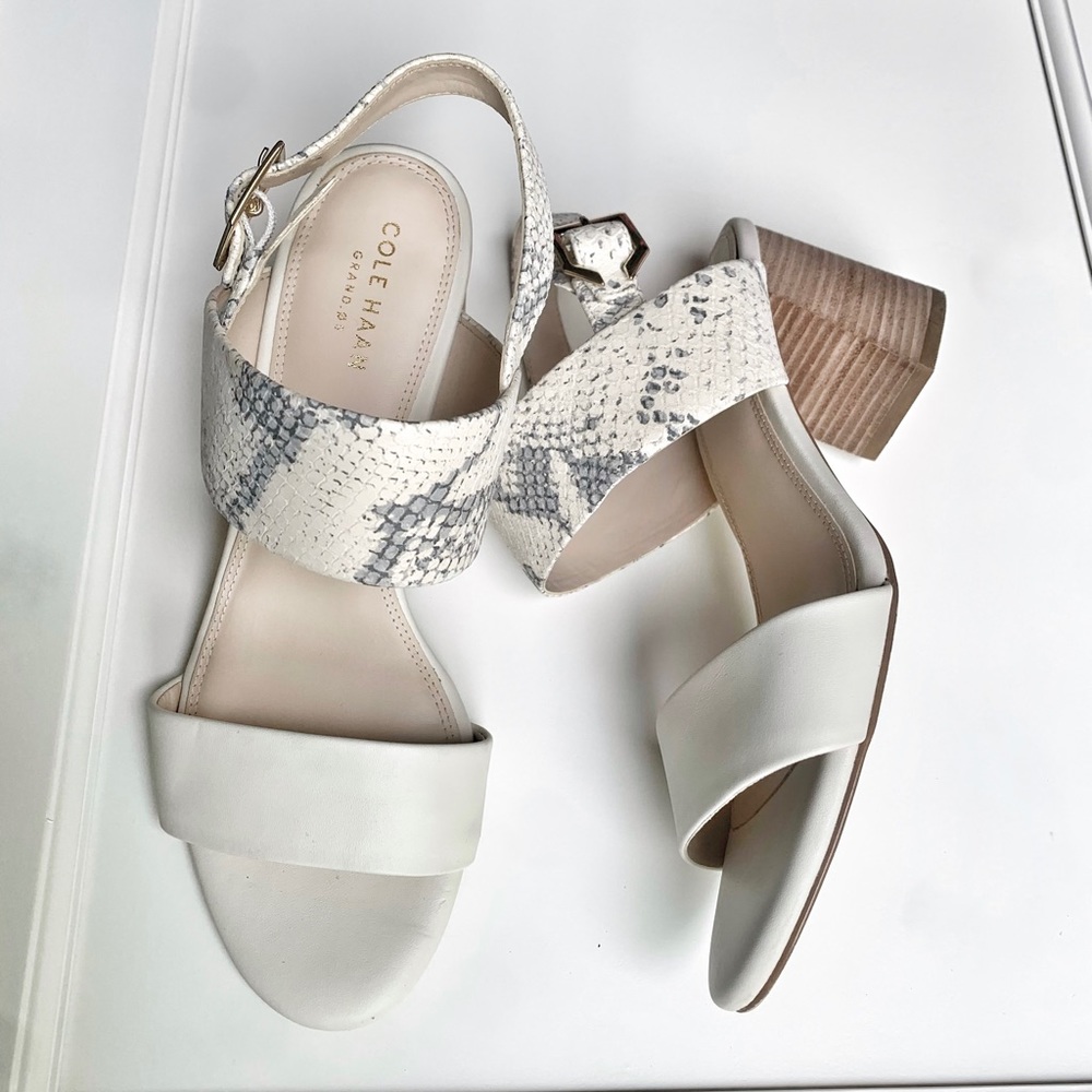 Cole Haan Grand Avani City Snake Python Leather Sandals Sz 6.5